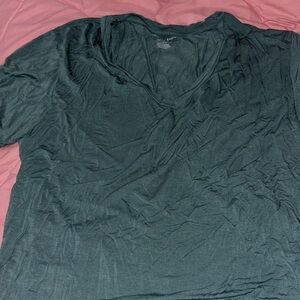 American Eagle Outfitters Green and Pink Relaxed Short Sleeve Tee